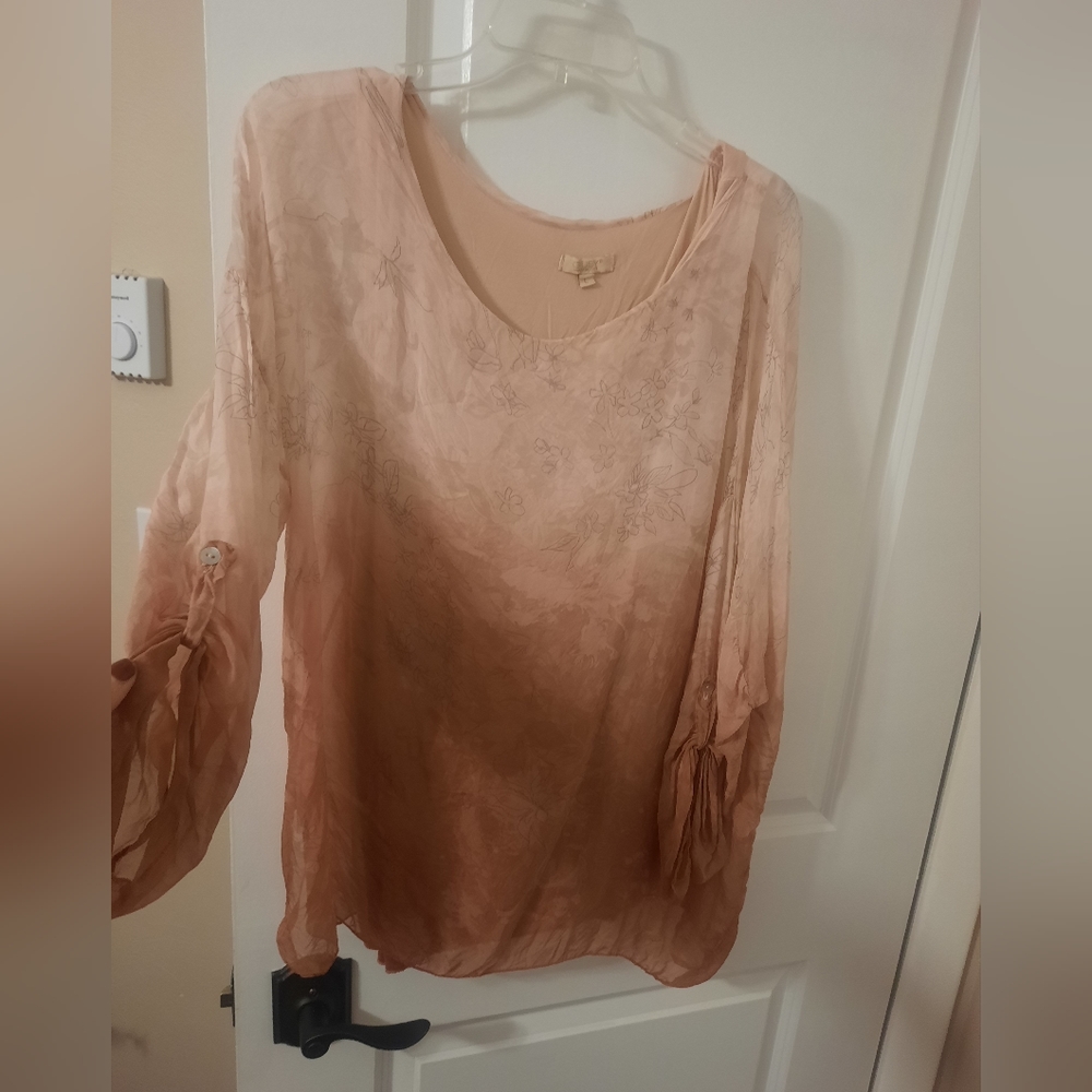 Pink ombre boho blouse